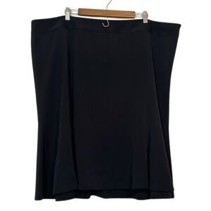 Lane Bryant Skirt Womens 26 Woven Midi Stretchy Plus Size Black Career Corpcore